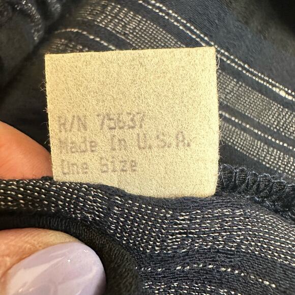 Bryan Emerson Blue & Black Lightweight Wool Blend Modest Maxi Skirt One Size S-L - Picture 7 of 11